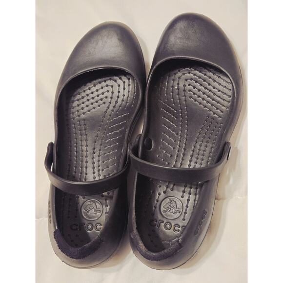 Crocs Womens Shoes Flats Sz 6 Alice Mary Jane Brown Strap Slip On Comfort EUC - Picture 2 of 5